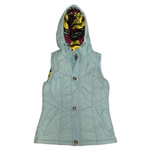 Burton dry ride puffer vest light blue womens size small.